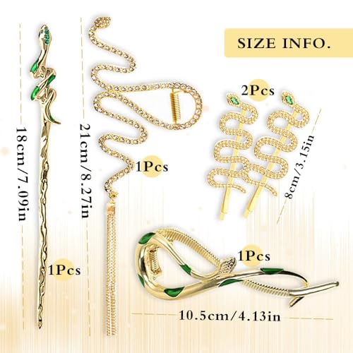 SIYWINA 5 Pcs Metal Snake Hair Clips, Hairpin, Hair Barrettes for Thick Hair, Elegant French Hair Accessories for Women Girls (Gold)