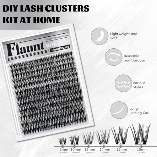 Flaunt Hybrid Lash Clusters - Wispy Volume, 8-18mm