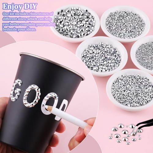 Silver Resin Rhinestones 25000pcs Crafting Kit with Glue - Large Pack, 2-6mm