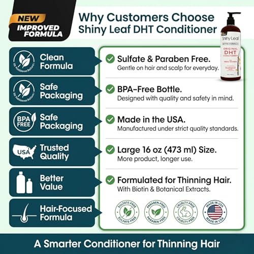 Shiny Leaf DHT Conditioner with Rosemary & Biotin, 16 oz