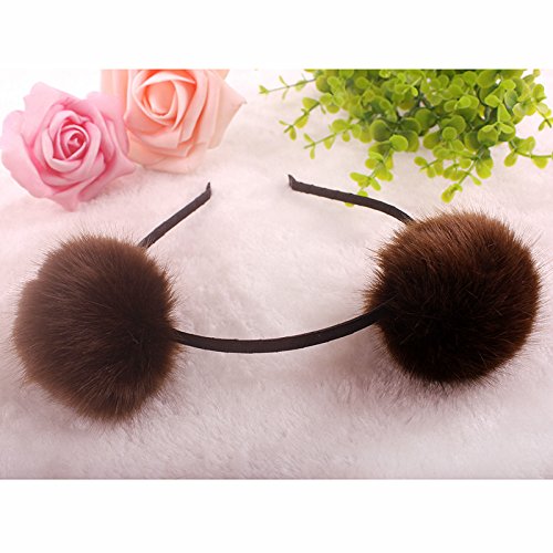 Elaine Room Headband Bear Ears Hairband Halloween Christmas Party Birthday Headwear Cosplay Costume for Girls Adults (C set)