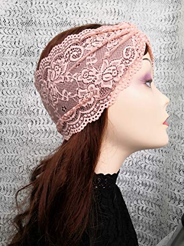 Oyabridal 6'' Wide Lace Headbands for Women Headcovering Church Lace Headwrap for Women (Teal Green)