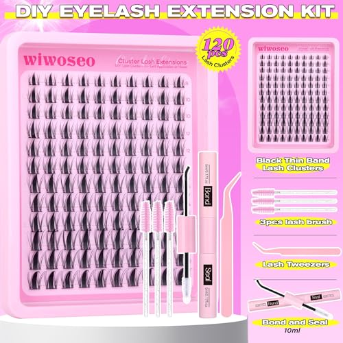 wiwoseo Manga Lash Clusters Kit Fairy Eyelash Extension Kit Anime Cluster Eyelash Extensions Russian Lashes Clusters Spike Individual Lashes Natural Look with Lash Bond and Seal (8-16MM)