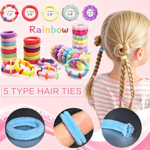 900Pc Hair Accessories Set for Girls with Pink Organizer