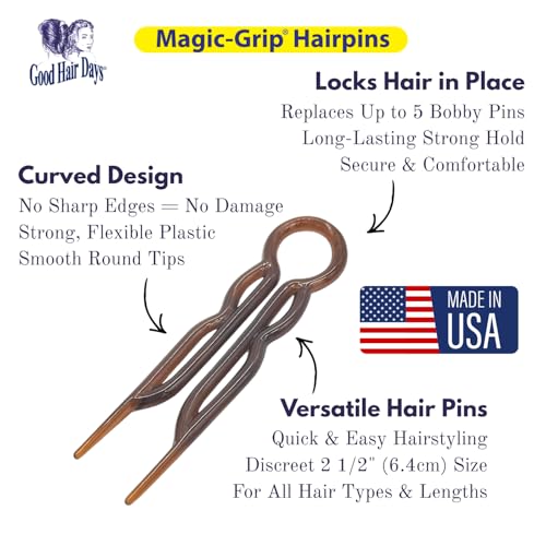 Good Hair Days Magic-Grip Hairpins – 10 U-Pins for Strong Hold