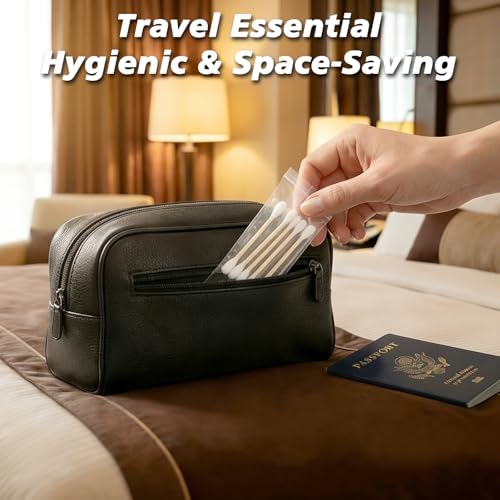 Meanhoo 500 Count Individually Wrapped Cotton Swabs - Travel & Hygiene Pack of 100 (5 Each)