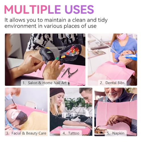 Makartt 50 Pcs Disposable Nail Table Mats - 18"x13" Absorbent 3-Ply Towels