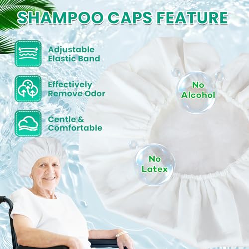 6 Pack Waterless Shampoo Caps for Bedridden & Elderly Care