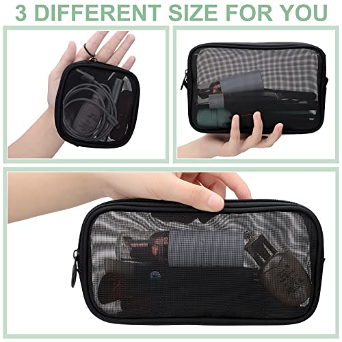 Weewooday 4-Pack Mesh Makeup Bags with Zipper – Travel Toiletry Organizer