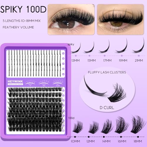 Lash Clusters Kit 100D Fluff & Spiky Anime Extensions 13-21MM
