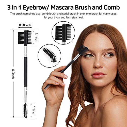 Eyelash Curler Kit with 10 Refill Pads, Tweezers & Eyebrow Brush