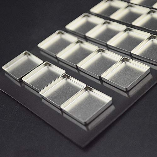 30 Empty Square Metal Tin Palette Pans 26mm Magnetic
