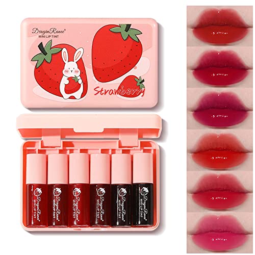 6-Color Lip Tint Stain Set, Waterproof Liquid Lipstick
