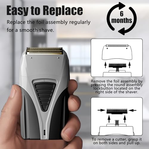 Foil Shaver Replacement Fit for Andis Model TS-1 TS-2 17150 17200 17235 Pro Foil Shaver, Replaces #17155 17160 17280 Foil and Blades -Profoil Lithium Shaver Head Parts- Hypoallergenic Gold Foil-1 Pack