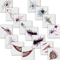 16 Sheet Halloween Temporary Tattoos - 3x3.2in Creepy Designs