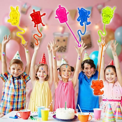 48pc Boba Party Favors Set - Stick Hands & Temporary Tattoos