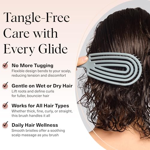 Kitsch Flexi Flow Detangling Hair Brush for Wet or Dry Hair - Haze Blue