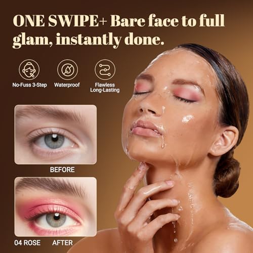 Vevivia 3-in-1 Eyeshadow Stick, Waterproof Glitter Highlighter