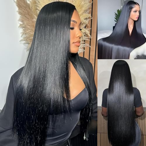 24 Inch Straight Human Hair Lace Front Wig 13x6 200% Density