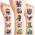 96 Watercolor Animal Temporary Tattoos - Kids Party Favors