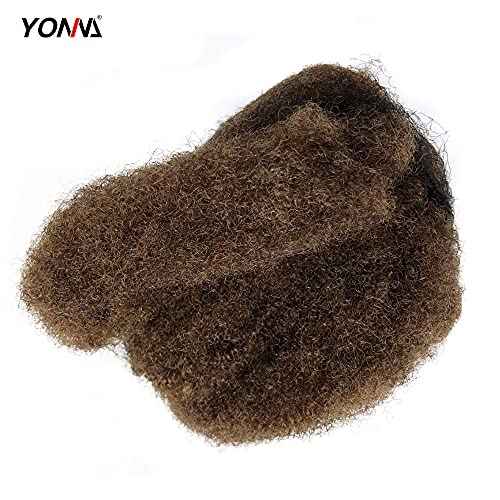 YONNA Tight Afro Kinky Bulk For DreadLocks,Twist Braids Human Hair Medium Ash Brown #8 8Inch