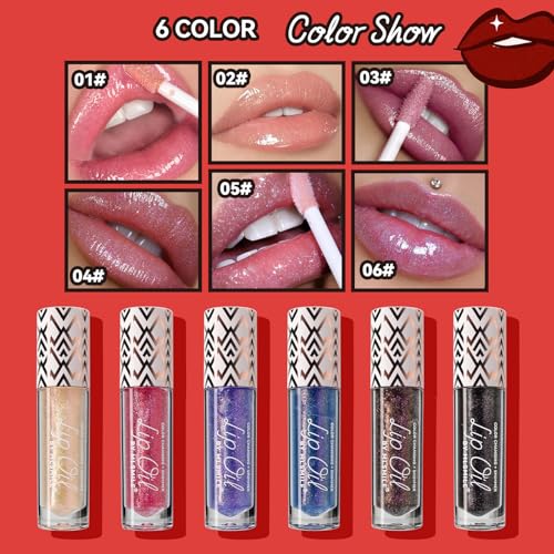 2 Colors Boss Up Color Changing Lip Oil, Shimmering Temperature Color Changing Lip Gloss Tinted Lip Stain, Long Lasting Nourishing Moisturizing Lip Glow Oil for Lip Care and Dry Lips (03#&05#)