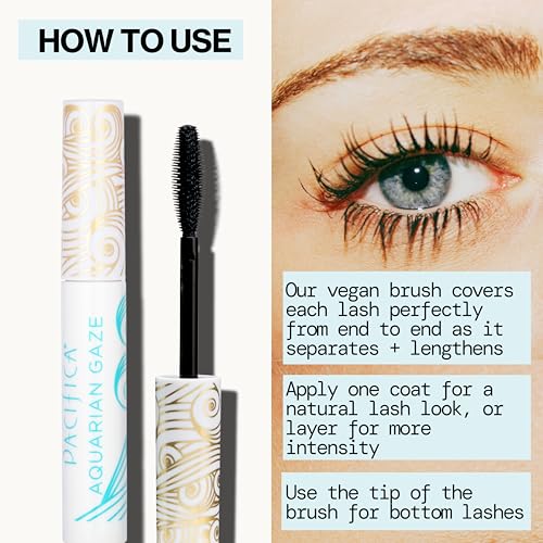 Pacifica Aquarian Gaze Mascara – Abyss Black, Water-Resistant Lengthening