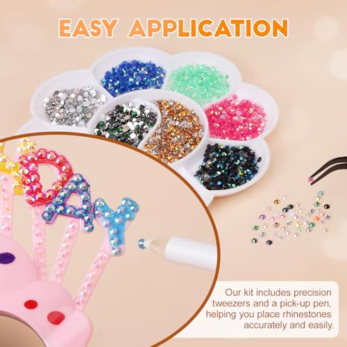 50000Pcs Bedazzling Kit 40 Colors 3mm Rhinestones with Glue & Tools