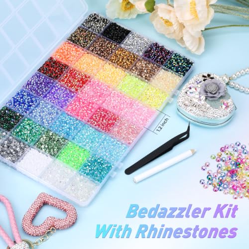 40000pcs Resin Rhinestones Bedazzling Kit - 40 Colors 3mm Flatback Gems