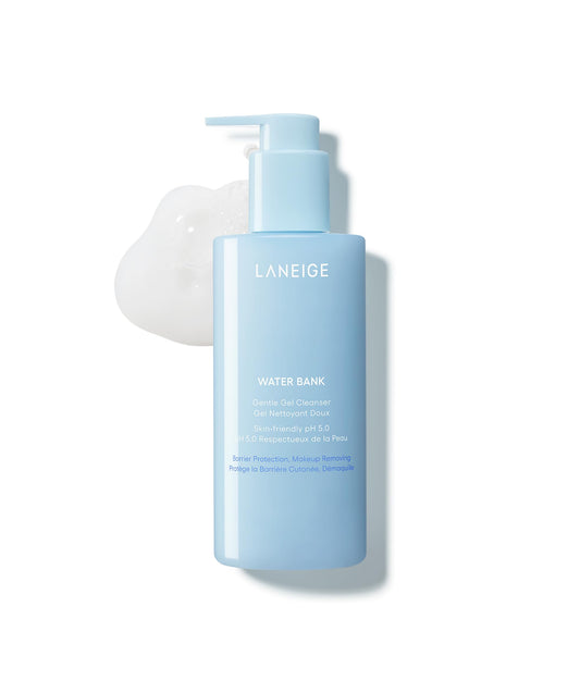 LANEIGE Water Bank Gentle Gel Cleanser: pH-Balanced & Barrier-Boosting Gel Cleanser with Blue Hyaluronic Acid