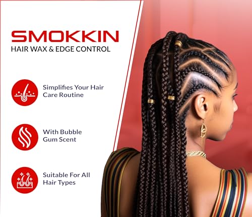 INNOVATION SMOKKIN Strong Hold Hair Gel, Edge Control, Braiding Gel, Locking & Twist Styling Wax, Versatile Styling Locking Gel Applicable To Diverse Hair Types. Delicious Fragrance.