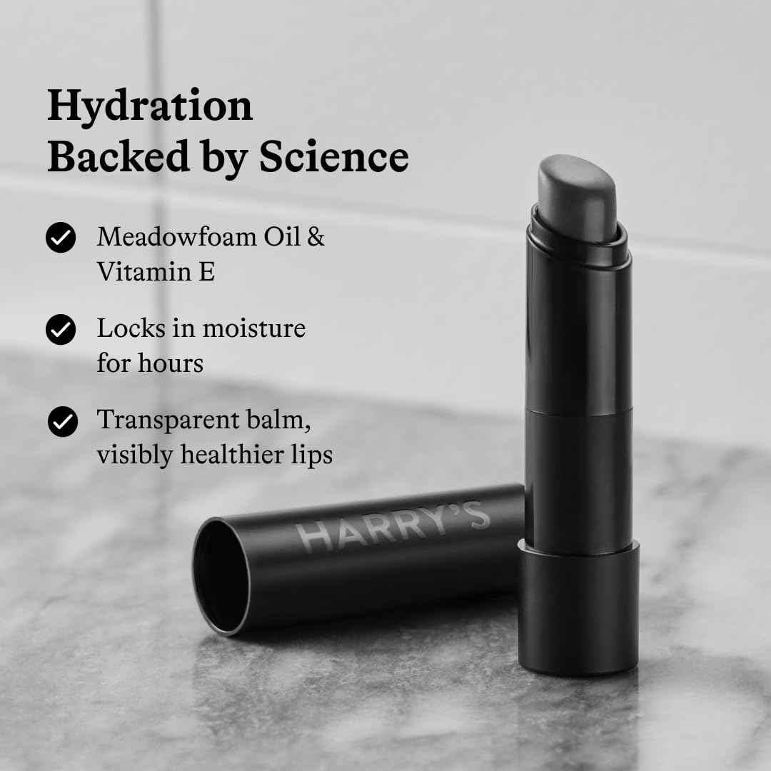 Harry's Black Lip Balm for Men - (5 Pack) Hydrating Men's Lip Balm with Natural Finish - Korean Skincare Technology with Meadowfoam Oil