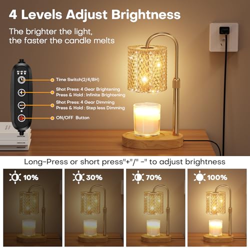 Candle Warmer Lamp with Timer, Dimmer & Adjustable Height