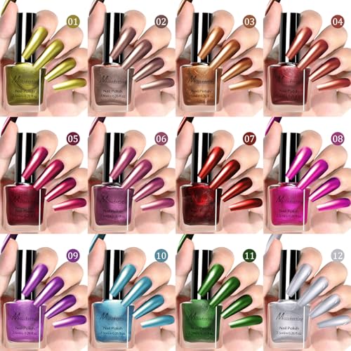 IMGDD Olive Golden Yellow Metallic Nail Polish - Chrome Effect, 7.5ml