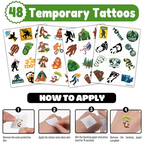Bigfoot Party Favors Pack - 72 Pieces with Balloons & Tattoos