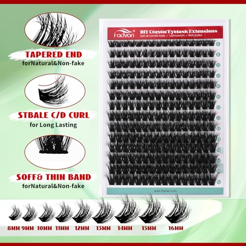 FADVAN 100D Fluffy Lash Clusters - DIY Eyelash Extensions 8-16mm