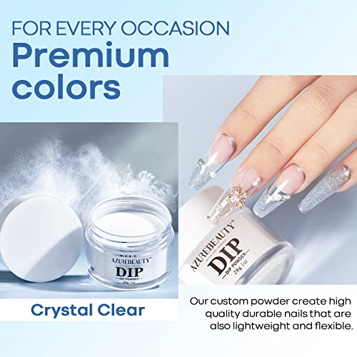 AZUREBEAUTY Crystal Clear Dip Powder for DIY French Nails - 1 oz / 28g