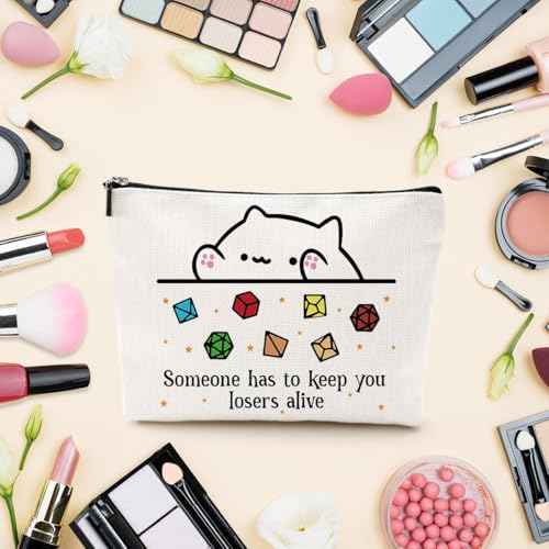 DnD Collection Class Character Makeup Bag Cat Throwing Dice DnD Dungeon Master Cosmetic Bag Dungeon Master Gifts Gamer Dice Bag Dragons Gamer Gift Dungeons And Dragons Gifts for Women