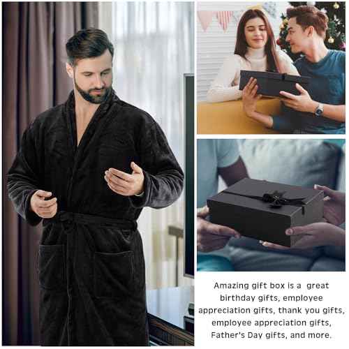 Nuogo 15 Pcs Birthday Gifts for Men Beard Care Set for Him Christmas Gifts Basket Ideas Kit for Men Tumbler Bath Robe for Dad Husband Boyfriend Box Christmas Gifts Baskets