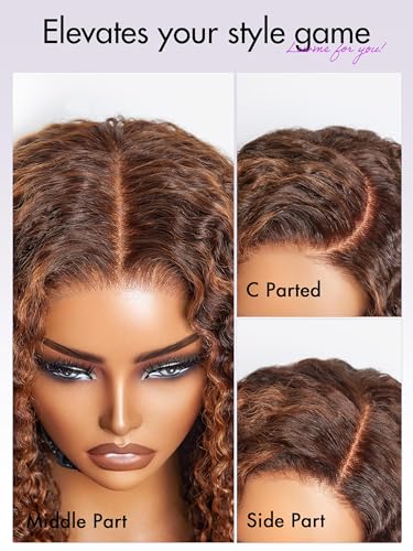 LUVME HAIR 18" Deep Wave Copper Brown Glueless Lace Front Wig