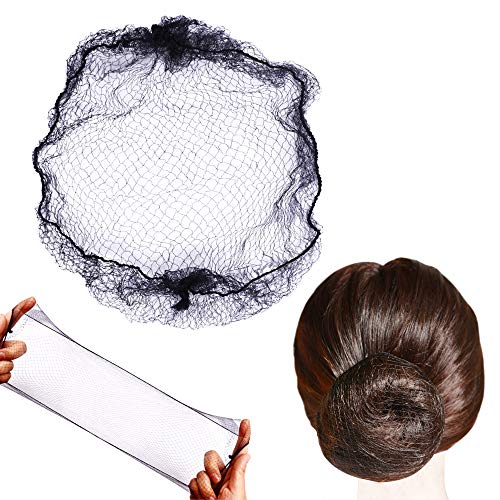Hair Net 50 Pack - Invisible Elastic Mesh for Bun & Food Service