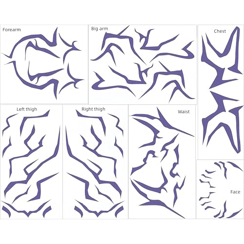 Purple Anime Cosplay Temporary Tattoo Stickers