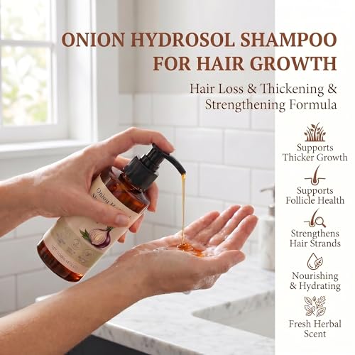 Onion Hydrosol Shampoo for Hair Growth with Rosemary & Biotin - 10oz