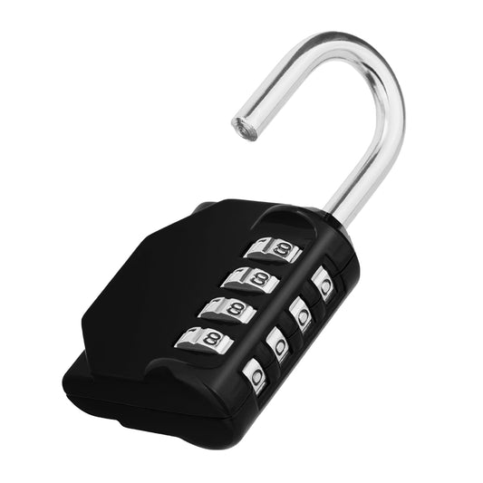 ZHEGE Lock, 4 Digit Combination Padlock Outdoor, School Lock, Gym Lock and Black Lock