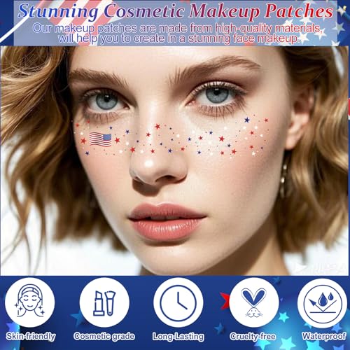 Boko Patriotic Temporary Tattoos - Red White Blue Freckles