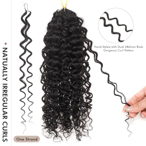 ToyoTress Kinky Curly Crochet Human Hair - 10 Inch 50G Feather-Line Invisible Knotless Crochet Human Hair For Black Women Natural Color Braiding Hair (10 Inch, 1B-50G)