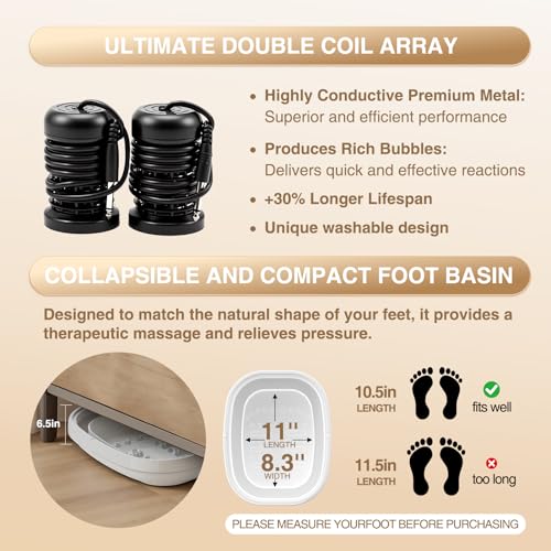Olixie Ionic Foot Bath Detox Machine with 80 Liners & Sea Salt