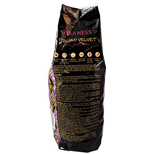 Waxness Italian Velvet Hard Wax Beads 2.2 lb (1 kg) ? Premium Synthetic Rosin-Free Stripless Wax with Multidirectional Formula for Full Body and Large Areas, Professional Use ? Made in Italy