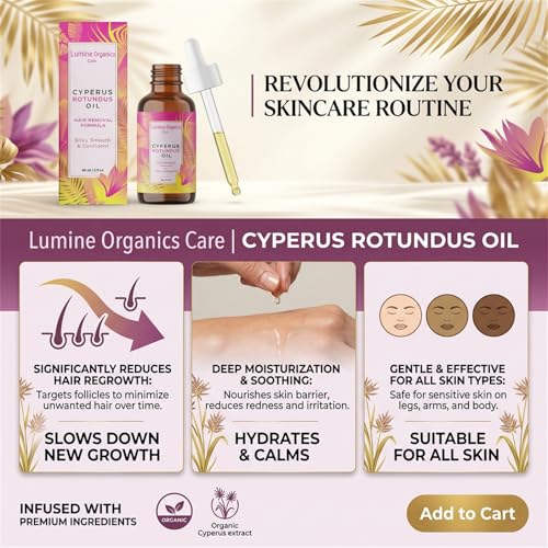 Natural Cyperus Rotundus Oil for Hair Removal & Skin Care - 2PC