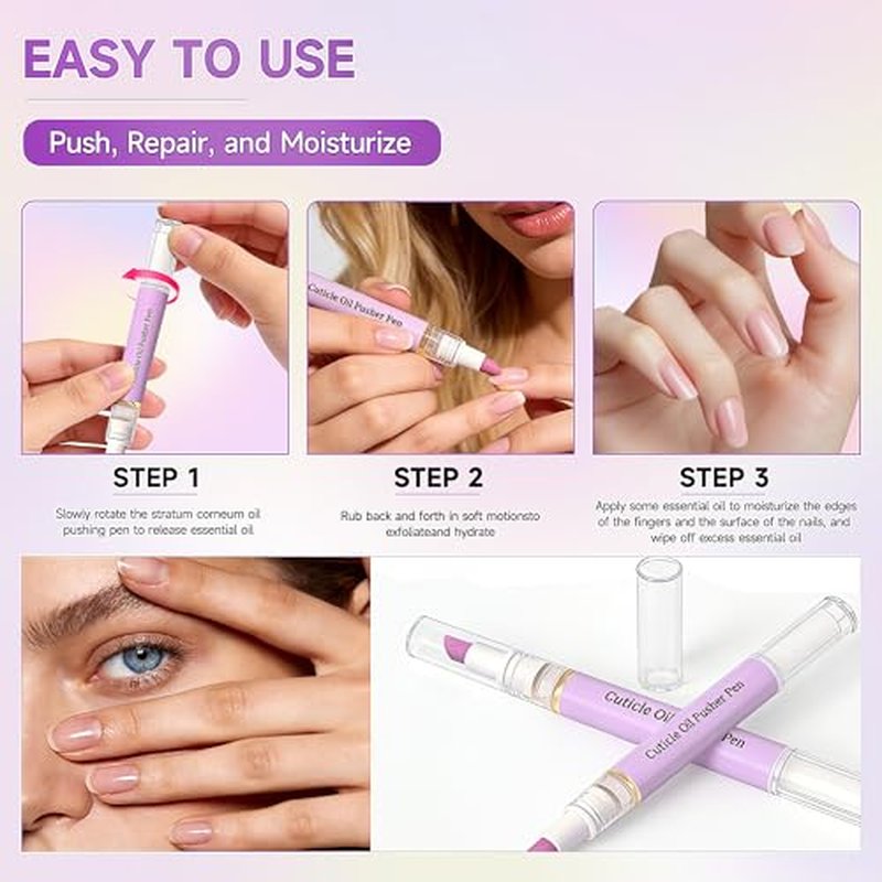 2-in-1 Cuticle Oil Pen with Ceramic Tip - No Leak Travel Size